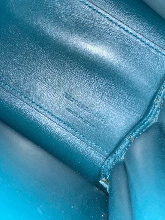 SAINT LAURENT LEATHER Sac du Jour Nano Blue W/Strap - Picture 5 of 9